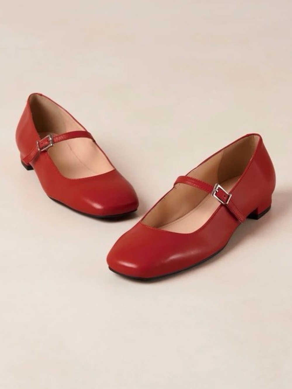 Alohas Por Do Sol Red Ballet Mary Jane Flats